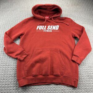 Full Send Fitness NELK Boys Hoodie Men Large L ORANGE COLOR Pull Over Sweater